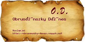Obrusánszky Dénes névjegykártya
