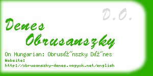 denes obrusanszky business card